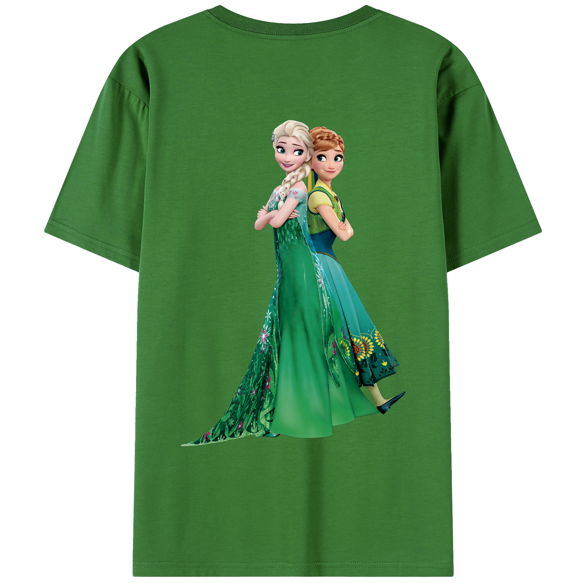 （画像用） アナと雪の女王 アンナ エルサ Frozen Anna Elsa レディース半袖Tシャツ(バックプリント)
